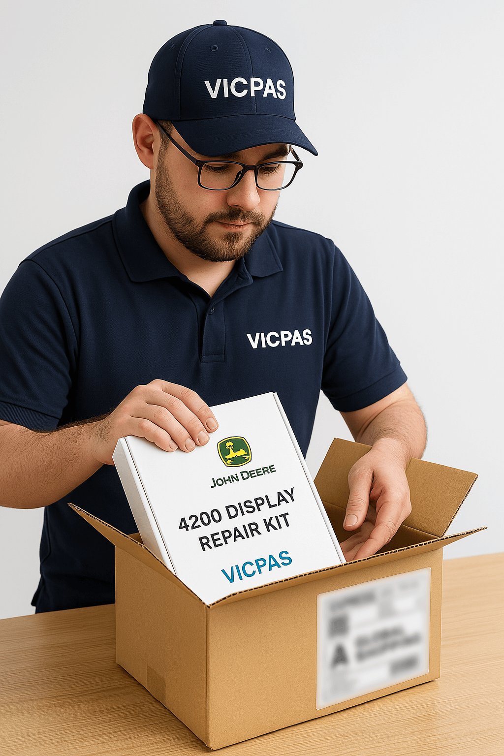 VICPAS technician packaging John Deere 4200 repair kit