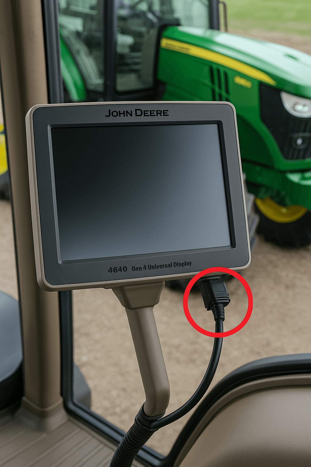 John Deere 4640 Universal Display with power issue in a tractor cab