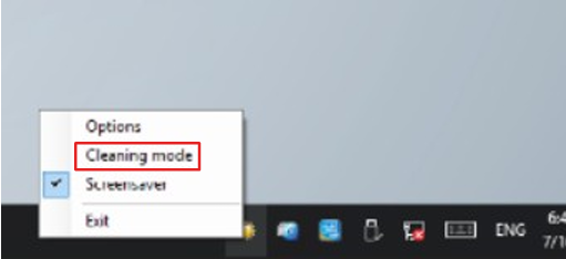 If I want to clean the front panel, how can I set the device to 