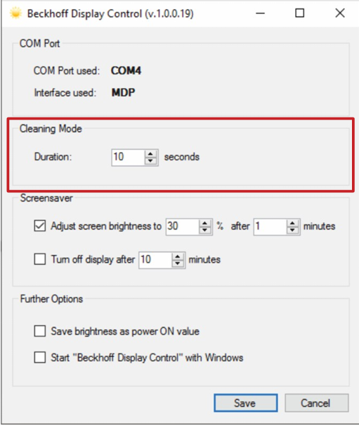If I want to clean the front panel, how can I set the device to 