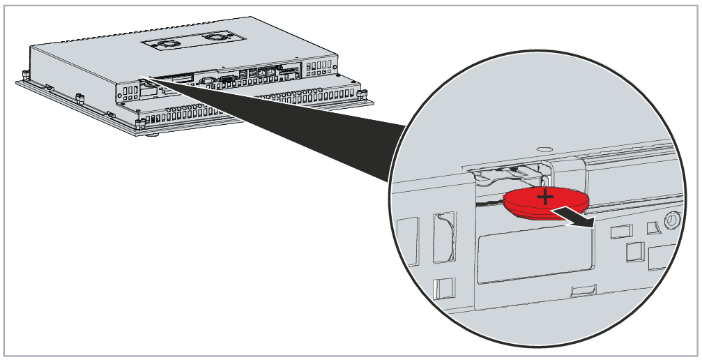 Where is the battery of CP6211-0000-0070 CP6211-0001-0070 CP6221-0000-0070 CP6221-0001-0070?