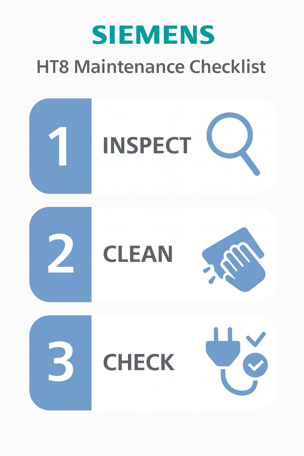 Siemens HT8 Maintenance Checklist Infographic