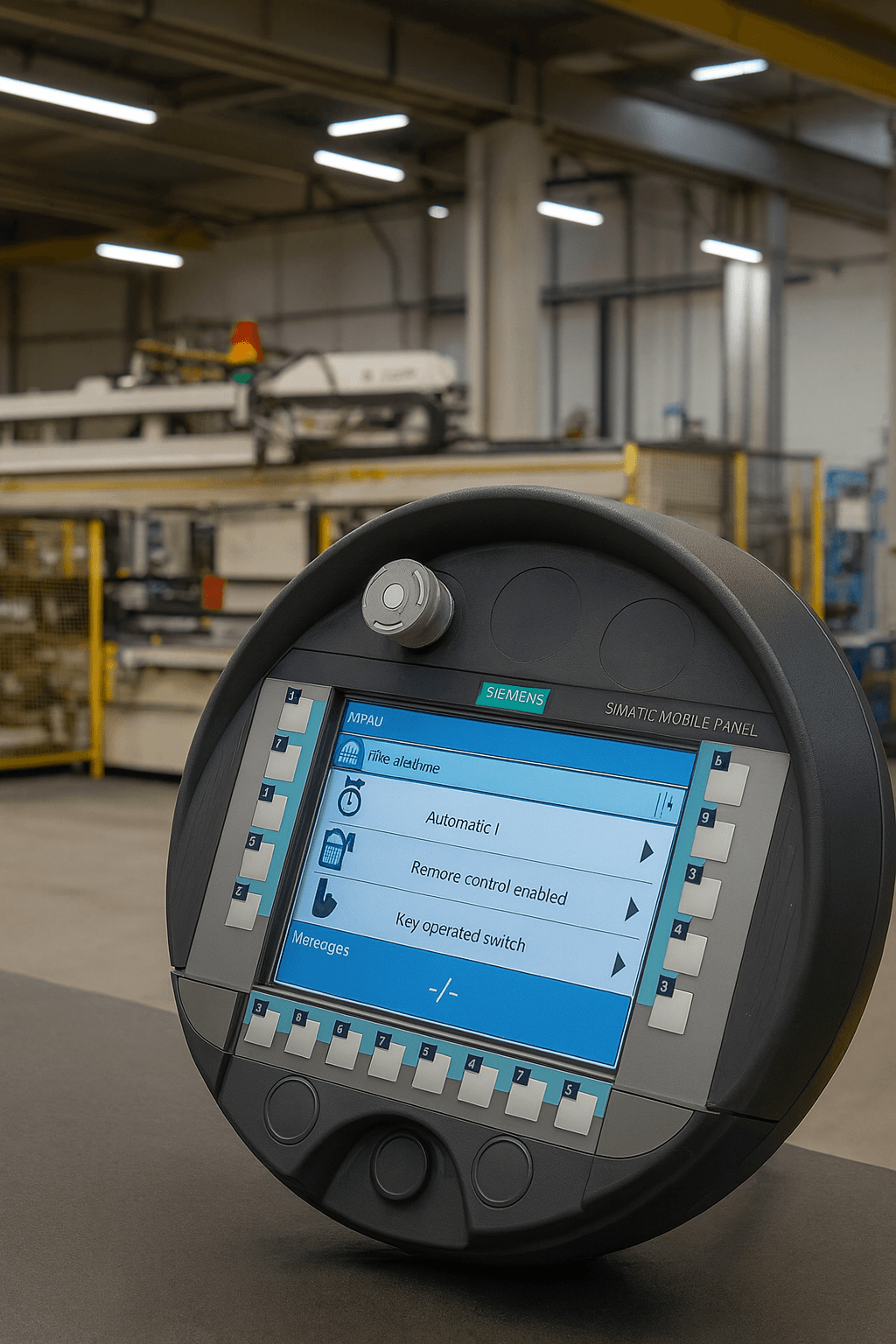 Siemens SIMATIC Mobile Panel 277 8 inch HMI device in real industrial automation environment