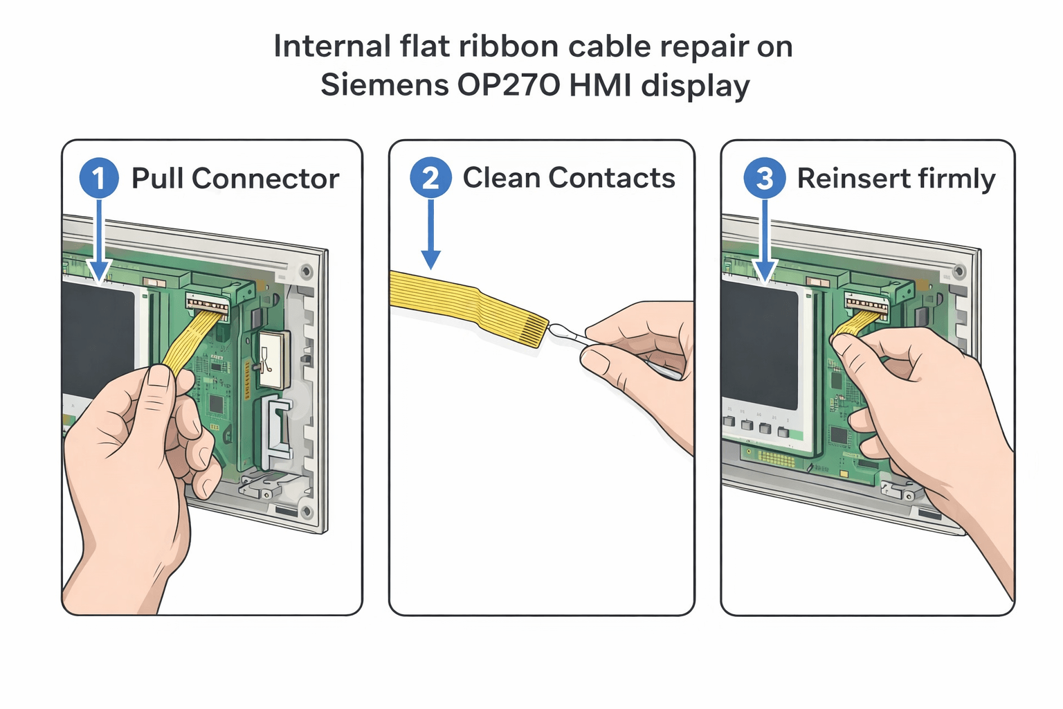 Siemens OP270 Internal Ribbon Cable Repair
