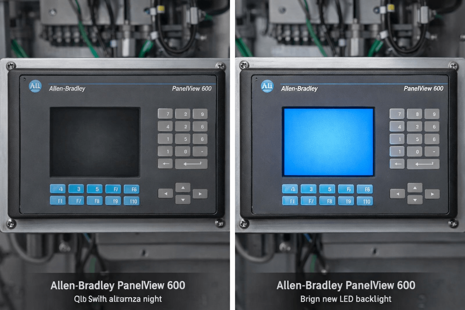 Allen Bradley PanelView 600 Display Before and After Repair