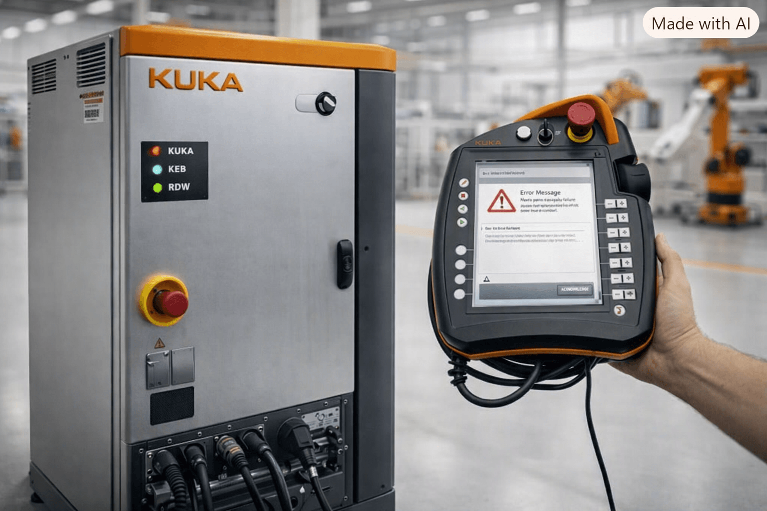KUKA KRC4 controller cabinet with SmartPad teach pendant