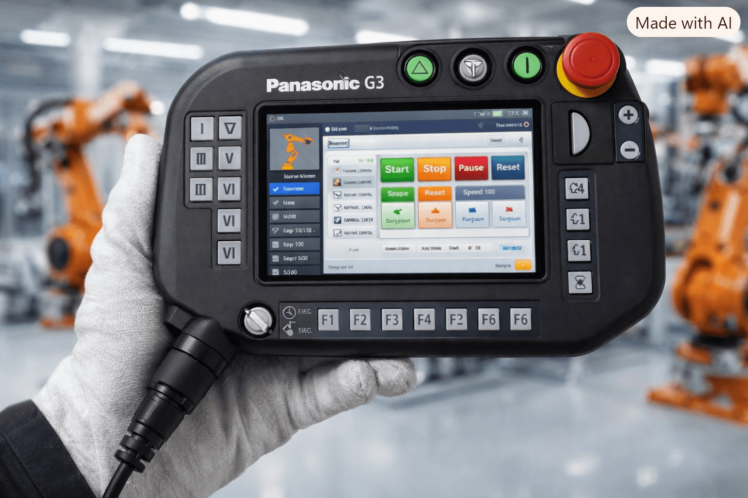 Panasonic G3 Teach Pendant in industrial environment