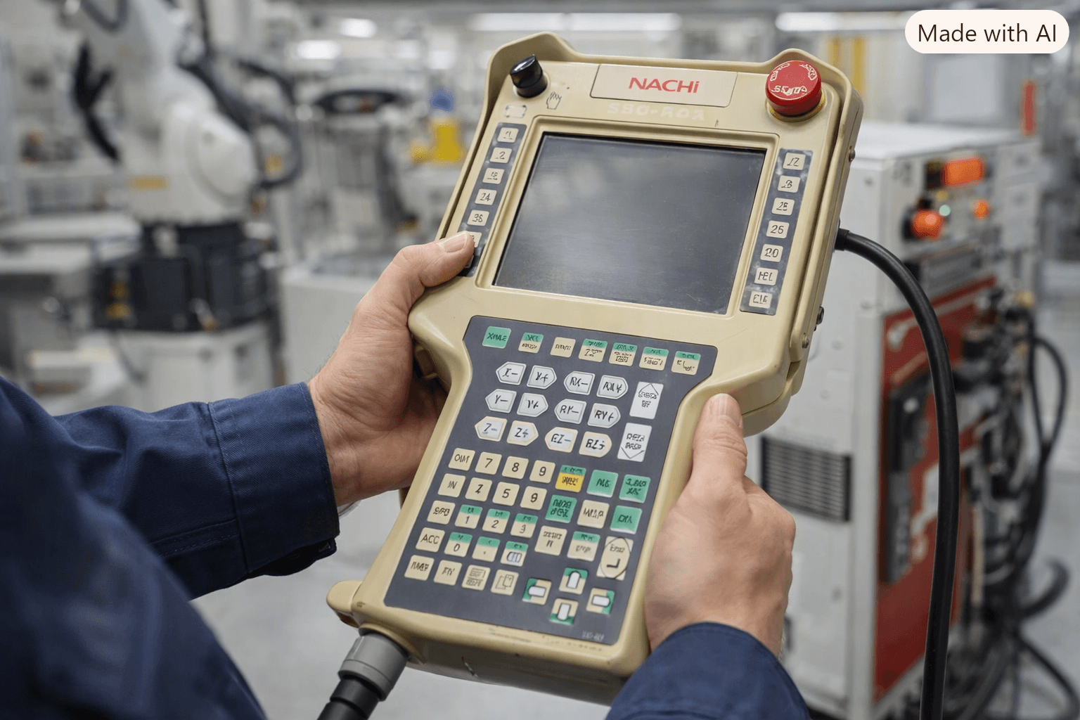 Nachi teach pendant in industrial use