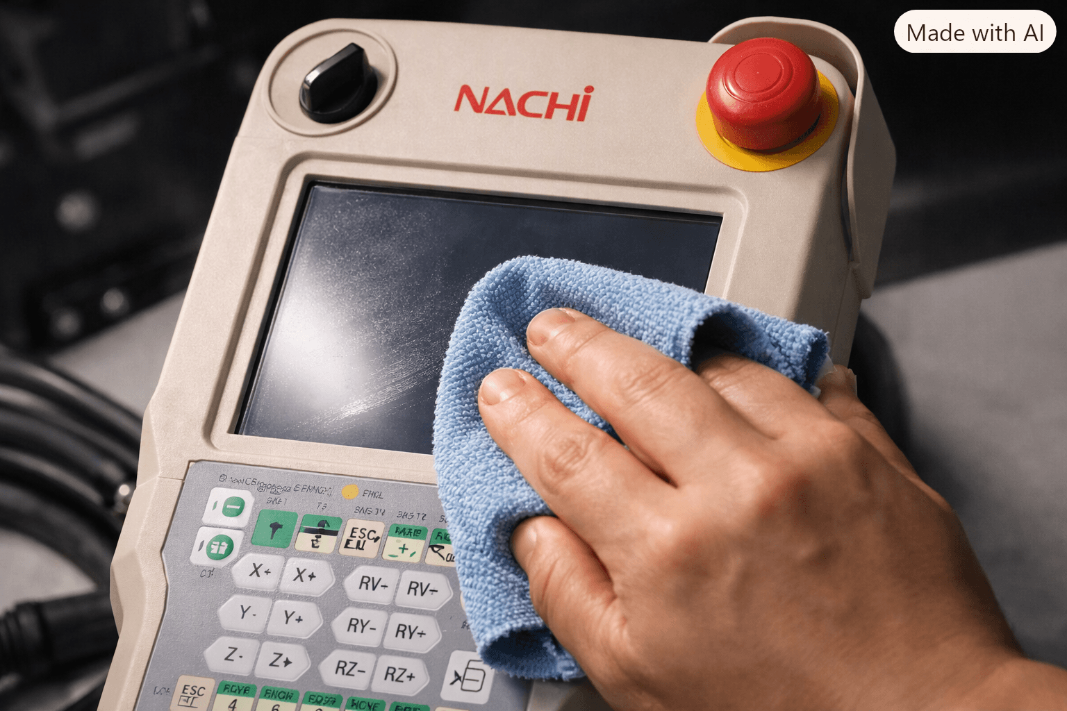 Cleaning Nachi teach pendant touch screen