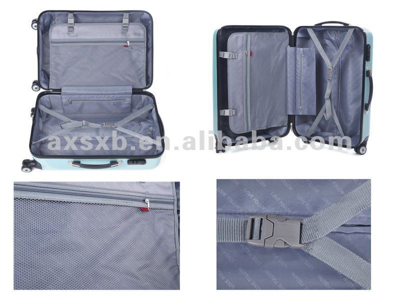ABS 3 pcs set eminent aircraft airplane airport 2 zippers travel waterproof plastic cute luggage set luggage bag