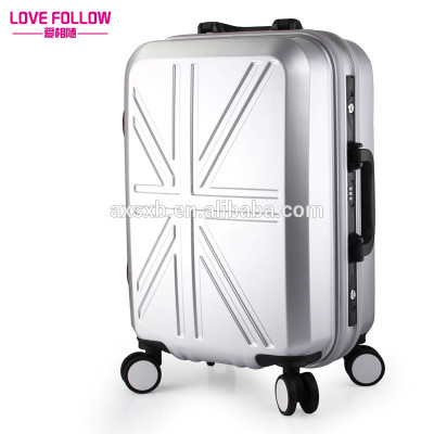 ABS PC aluminum frame travelling luggage with four wheel