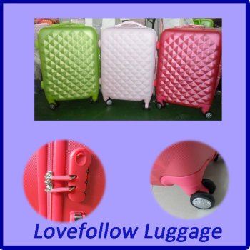 ABS colorful carry on hard shell trolley pink luggage sets bag