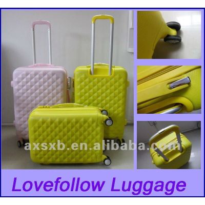 ABS 3 pcs set rotary airplane hard shell travel trolley suitcase