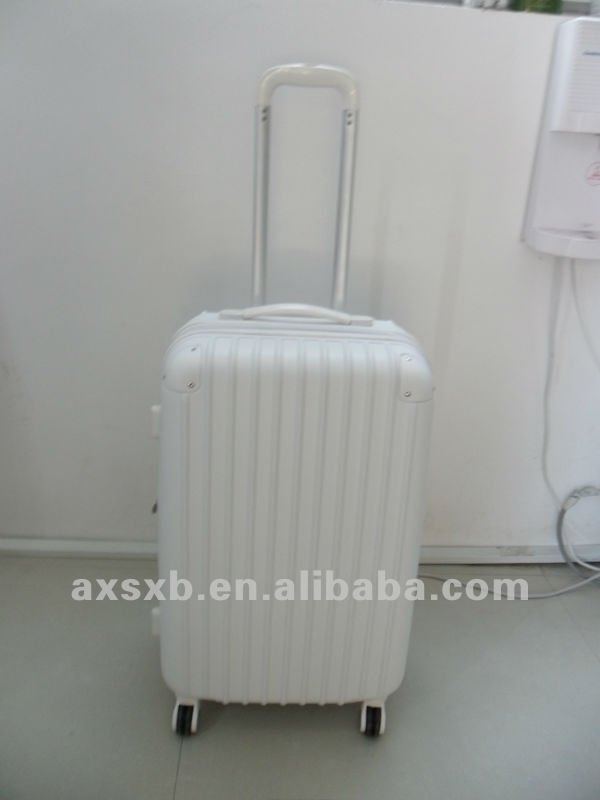 ABS white hot sale corner series rotary wheel travel trolley suitcase