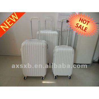 ABS white match color corner series rotary wheel travel trolley suitcase