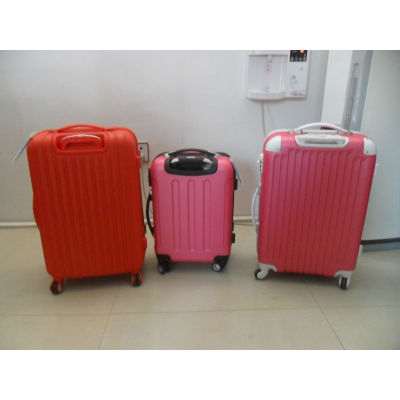 ABS 3 pcs set eminent aircraft airplane airport 2 zippers travel waterproof plastic cute luggage set luggage bag