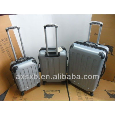 ABS 3 pcs set eminent plastic spinner carry on zipper lock 4 wheels travel trolley cheap promotional gift luggage