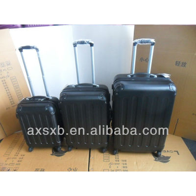 ABS 3 pcs set eminent plastic spinner carry on zipper lock 4 wheels travel trolley cheap promotional gift baggage