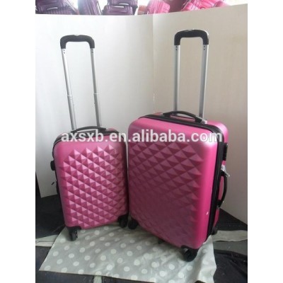 ABS 3 pcs set eminent aircraft baggage trolley case women luggage pink suitcase