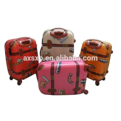 2015 fashionable cow luggage suitcase plastic medical suitcase 20 inch trolley suitcase