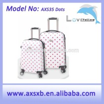 2015 fashionable cow luggage suitcase plastic hard plastic suitcase cheap trolley suitcase