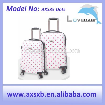 2015 fashionable cow luggage suitcase plastic hard plastic suitcase cheap trolley suitcase