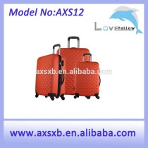 2015 fashion orange color abs trolley case hard shell luggage bag aluminium trolley case
