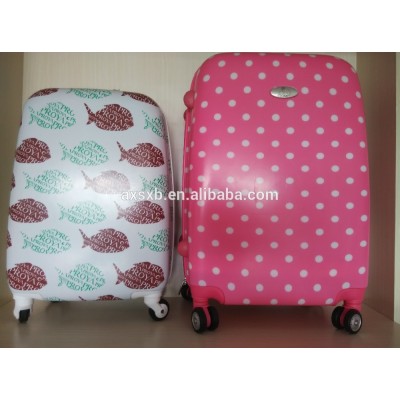 chinese new style abs pc printing hard travel trolley luggage bag