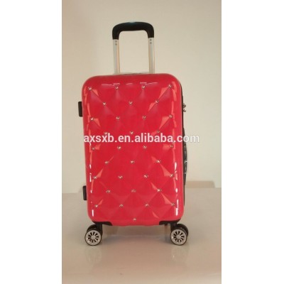ABS+PC 3 pcs set eminent shining trolley case pc plastic case with handle