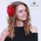 Party flower hair clip artificial big red  sunflower hair clip with mesh