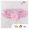Elastic mesh crochet headband with silk flower for babies little girl toddlers hair jewelry