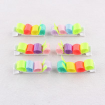 Lovely caterpillar hair clip child colorful ribbon animal hair clips