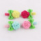 Original design colours ribbon rose flower hair clips lollipop rose hair clip for child