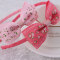 Lovely girl pink printed ribbon bow hair band