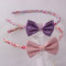 Shiny glitter ribbon bow hair band for litter girl