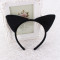 Velvet pretty girls black cat ear hair band for Halloween