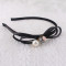 High quality girl leather knot bow hair band with pearl