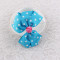 Handmade grosgrain blue dot ribbon bow hair clip for girl