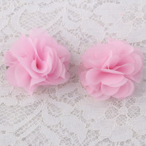 Pink bridal fabric hair flowers chiffon hairpin for child
