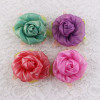Colorful shinning flower chiffon rose flower hair clips wholesale