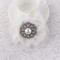 Large lace chiffon flower hair clip corsage with rhinestone