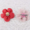 Colorful coral flower chiffon flower hair clips wholesale