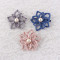 Large flower style satin floral hair clips with pearl