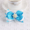 Logo custom grosgrain blue ribbon bow hair clip for girl