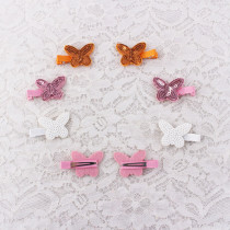 Lovely colors sequins felt butterfly hair clips wholesale