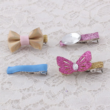 Lovely girl glitter mini butterfly hair clips set wholesale