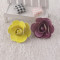 Shinning glitter leather rose flower hair clips wholesale