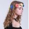 Colors rose floral crown with ribbon