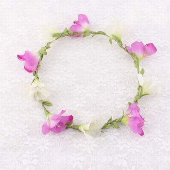 Purple morning glories headbands with flowers for girls