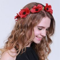 Junoesque poppy floral crown headband